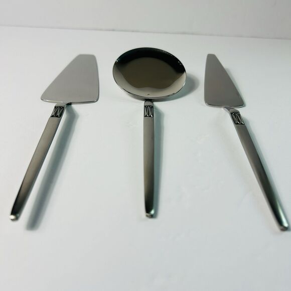 Vintage Arthur Salm Stainless Serving Set 3 Pieces Sleeve Box Cake Cheese Tomato - Picture 3 of 9